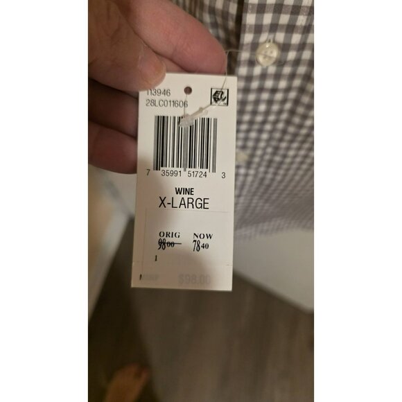 BLOOMINGDALES Button Down Shirt XL The Mens Store Gingham NWT Preppy Office - Picture 5 of 8